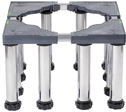 Supporto regolabile per frigorifero con 12 piedi forti larghezza/lunghezza 45-70 cm, base perfetta per frigorifero, asciugatrice, congelatore (29-32 cm), robusto supporto per elettrodomestici