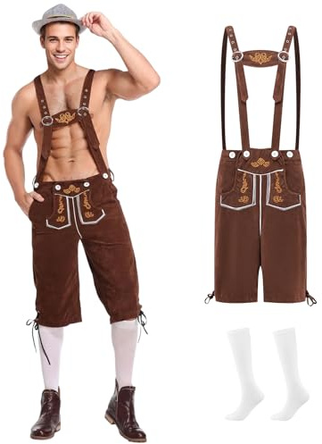 Harsever Herren Oktoberfest Trachten Overall Set (Stil B, XXL)