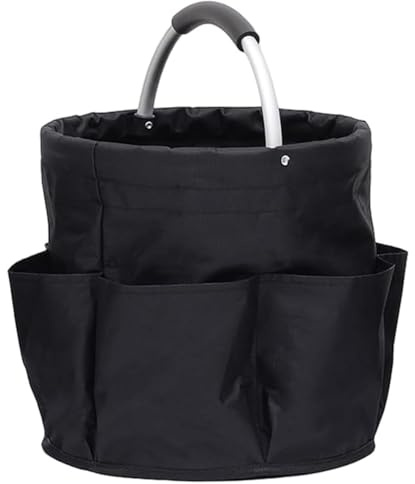 Ruikcoll Cleaning basket,ceaning bag,cleaning caddy with handleSuitable,foldable,for kitchen,living room and outdoor,black