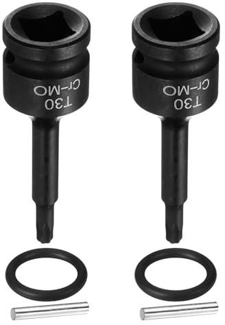 QUARKZMAN 2 Pièces Douille Hexagonale À Choc, Douille Torx 1/2 T30 A Six Pans Acier CR-MO Avec Goupille Joint Torique Pour Perceuses Ateliers Garage Adaptateur
