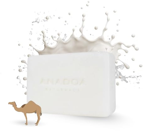 Anadoa Kamelmilch Seife | Handgemachtes pH-neutrales Pflanzen-Seifenstück | Mit natürlichen Milchproteinen & Vitaminen | Tiefenreinigend, regenerierend & Anti-Aging Pflege für Haut & Haar