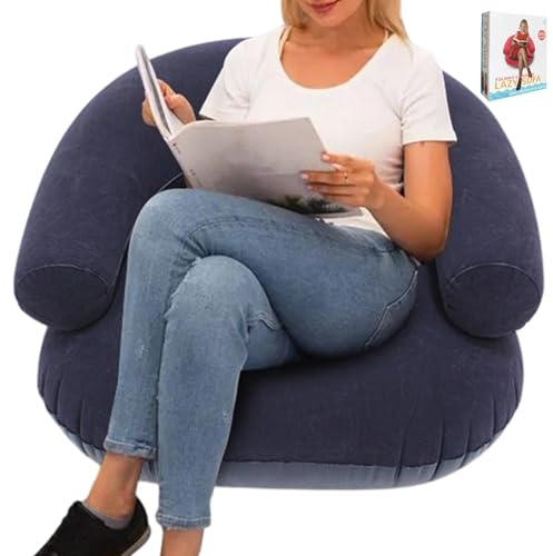 Aufblasbare Couch Für Camping Geflockter, Tragbarer Sowie Bequemer Sitz | Aufblasbare Sitzmöbel Für Filmabend Für Outdoor Camping Lesen Wohnzimmer Schlafzimmer Pool Reisen