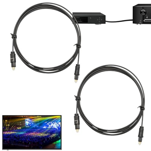 2PCS Digital Optical Audio Cables for Soundbar to TV, 1.5M Fiber Optic Cable with Enhanced Clarity for Home Theater System, Durable & Long-Term Optical Cable Kit, Reliable & Universal Compatibility