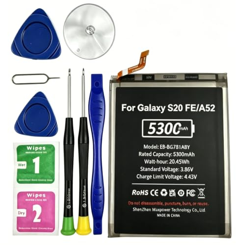 5300mAh Akku für Samsung Galaxy S20 FE (G780F), A52 (A525F), A52s (A528B) mit Reparaturwerkzeugen