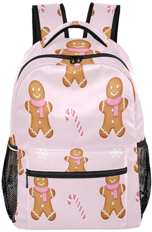 FRODOTGV Zaino quotidiano leggero portatile con spallacci imbottiti regolabili per studenti scolastici brevi gite di un giorno taglia S, Pan di zenzero fard, S, Casual