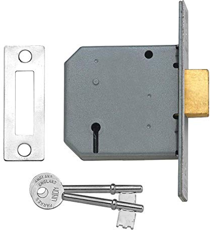 Union Locks 2177 3 Lever Mortice Deadlock 77.5mm - Satin Chrome (Boxed)