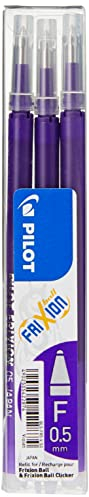 Pilot Pen 2276008F - Ersatzminen Frixion Clicker, Stärke: 0,5 mm, violett, 3 Stück