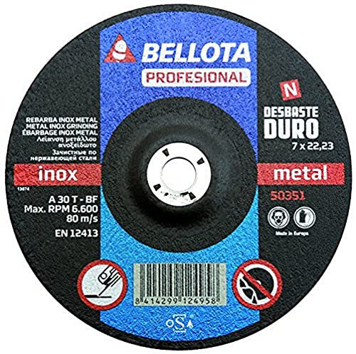 Bellota Profesional - Disco abrasivo, desbaste inox-metal, duro (230 mm)