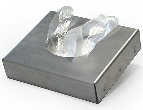 FRANZ MENSCH 1 Stück Hygostar Handschuhspender für PE-Handschuhe im Beutel | Edelstahl, silber, L: 20,5cm, B: 17,5cm, H: 4,5cm, Handschuhspender, Einmalhandschuhe, Einweghandschuhe