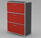 ARTLINE Highboard 3OH Aktenschrank Schrank Büroschrank Büroregal Anthrazit/Rot