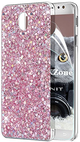 OKZone Funda Samsung Galaxy J7 2017, Cárcasa Brilla Glitter Brillante TPU Silicona Parachoque Teléfono Smartphone Case [Protección a Pantalla y Cámara] para Samsung Galaxy J7 2017 (Rosado)