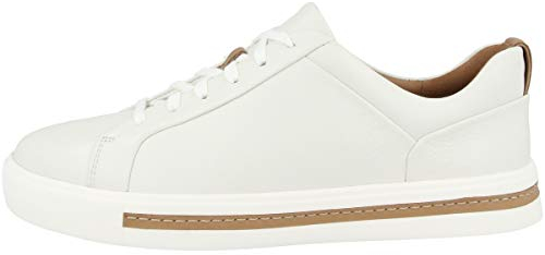 Clarks Women's Un Maui Lace Derbys, White Leather, 8 UK