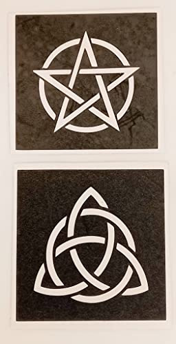 25 x Pentagramm & Triquetra Schablonen zum Ätzen auf Glas Halloween Gothic Wicca Pagan