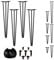 Relaxdays Hairpin Legs, 4er Set, 3 Streben, Metall, Haarnadel Tischbein für Hocker, Tisch & Schrank, 60 cm hoch, schwarz