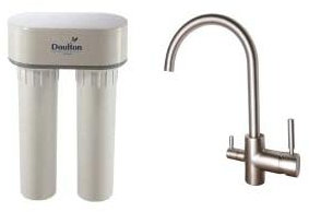 Purificateur d'eau Doulton duo calcaire 3072 et robinet mitigeur 3 voies haut brossé