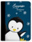 CreaDesign Customize A4 Zeugnismappe für Kinder 26,7x32,7x1 cm, Sichtbuch mit 10 Klarsichthüllen, erweiterbar auf bis zu 20 Taschen, Blau Pinguin design, Dokumentenmappe für Schüler