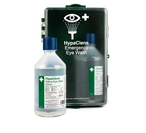 Safety First Aid Group HypaClens Eye Wash Station Cabinet Wall-Mounted with 2 x 500 ml Eye Wash Bottles