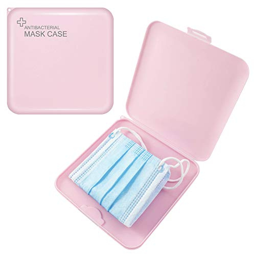 TBOC Etui für Maske - Quatratische Schlanke Kiste [Rosa] Aufbewahrung von Masken Tragbarer Hartplastik Organizer für Einwegmasken Leicht und Wiederverwendbar zum Schutz vor Schmutz und Staub
