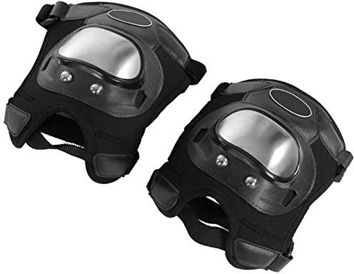 2 pezzi Ginocchiere protettive per moto in acciaio inox Motocross ATV Adulti Ginocchiere Parastinchi Set armature protettiveprotezioni ginocchia moto,paraginocchia moto,protezioni ginocchio moto,ginoc