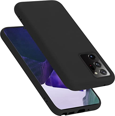 Cadorabo Hülle kompatibel mit Samsung Galaxy NOTE 20 ULTRA Hülle Silikon Handyhülle für Galaxy NOTE 20 ULTRA Case aus flüssigem Silikon- kratzfeste und stoßfeste dünne TPU Schutzhülle - LIQUID SCHWARZ