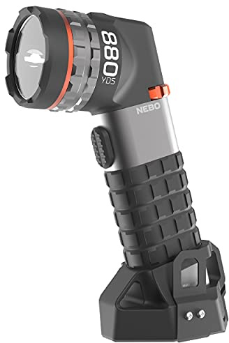 NEBO LUXTREME SL75 Spotlight | 362.500 cd, 780 lumen, fascio di 3/4 miglia, 30 ore di durata o uso continuo con adattatore 12 V, torcia LED ricaricabile, resistente all'acqua, include cavo di ricarica