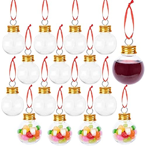 ShapeW Weihnachtstransparenter Flaschenanhänger zum Abfüllen von Wein-Getränke-Ornamenten Weihnachtskugel-Anhänger , Kunststoff