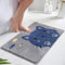 LNXSESN Badteppich Blaue Katze Grau Badvorleger Flauschig Mikrofaser Badematte rutschfest Duschvorleger Schnelltrocknend Badezimmerteppich Waschbar Badematten Bathroom Mat 50x80cm