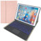 LGQ Funda Teclado para iPad Pro 12,9 2017/2015 (Modelo Antiguo, 2ª/1ª Gen) [Teclado Retroiluminado 7 Colores] Teclado Español Ñ Inalámbrico Bluetooth Desmontable Magnético con Portalápices,Rosado