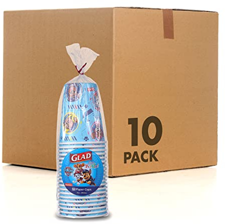 Glad Paw Patrol Einweg-Pappbecher für Kinder, robust, klein, für Party, Geburtstag, Schule oder den täglichen Gebrauch, 20 Stück, Blau, 10 Stück
