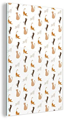 Glasbild Glasfoto Wandbild Bilder Deko 100x150 cm Katzen - Farben - Muster