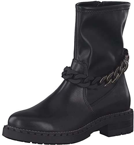 Tamaris Damen Klassische Stiefeletten, Frauen Stiefeletten,TOUCHit-Fußbett,halbstiefel,Kurzstiefel,uebergangsschuhe,Black,38 EU