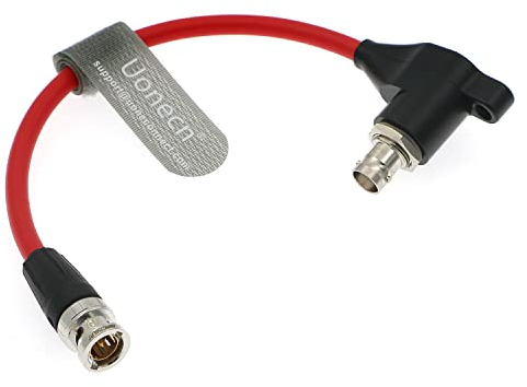 Uonecn SDI-Protector SDI BNC Kabel Stecker auf Rechtwinklig BNC Buchse Galvanic-Isolators Kable für RED-Komodo Kamera 20CM (Rot)