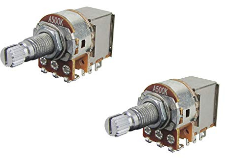 FLEOR A500K Push-Pull-Potentiometer Audio-Konus-Töpfe 18 mm lange geteilte Welle für Teile des E-Gitarren-Steuerschalters, 2er-Pack