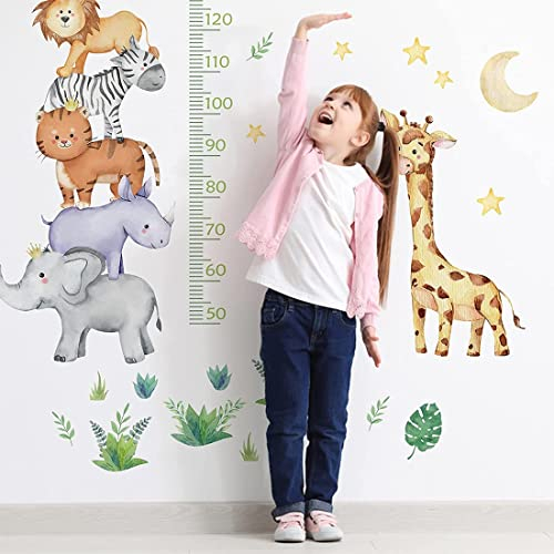 SJBAUTYO Kinder Höhe Diagramm Wandtattoo, Kids Messlatte Wachstum Diagramm Wandtattoo,Mess Baum Wandtattoo Wandsticker Kinderzimmer Messlatte KöRpergrößE Messen Wandsticker,Wald Tiere Wandsticker