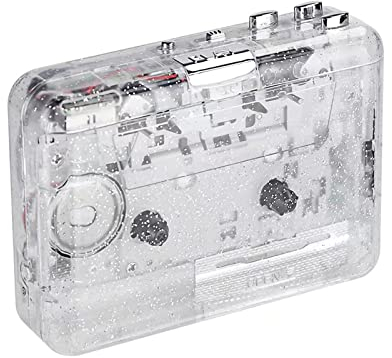 Docooler Lettore di cassette USB portatile, lettore cassette trasparente, registrazione della cassetta USB con porta USB 2.0