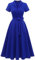 Wedtrend Cocktailkleid Rockabilly Damen Schuhe Rockabilly Kleider Damen mit Ärmel Petticoat Kostüm Retro Kleider Damen WTP30001 Royalblue 3XL
