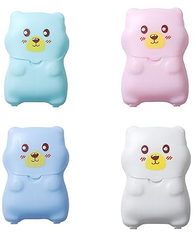 JSKWIKE 4 Boîtes Feuille de Savon de Voyage Savon en Papier Jetable avec Boîte en Plastique pour les Déplacements