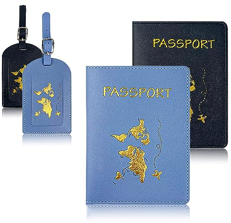 Aatpuss Pu Porta Passaporto, Etichetta Bagaglio In Pelle Impostat, Custodia Porta Passaporti Famiglia, Portafoglio Da Viaggio Porta Passaporto Unisex