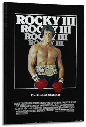 VZRSQZK Rocky 3 Filmposter, dekoratives Gemälde, Leinwand-Wandposter und Kunstdruck, modernes Familienschlafzimmer-Dekor-Poster, 60 x 90 cm