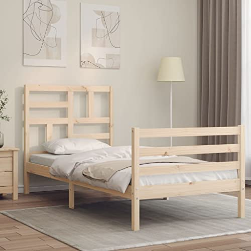 BUKSCYJS Palettenbett,Modernes GäStebett Massivholzbett Mit Kopfteil 100x200 Cmgeeignet FüR Wohnzimmer, Schlafzimmer, Lounge, Balkon, Sofa, Wohnung, GäStezimmer