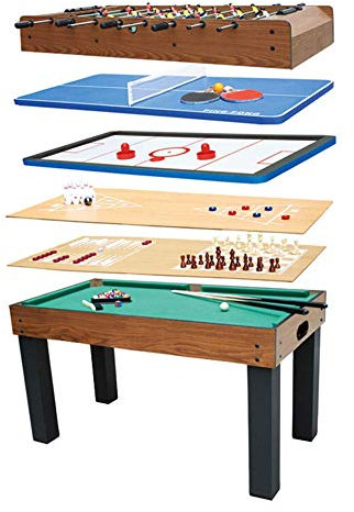 NOALED Kickertisch, Kombinationsspieltisch 8 in 1, einschließlich Tischfußball/Billard/Hockey/Tischtennis/Backgammon/Schach/Shuffleboard/Bowling