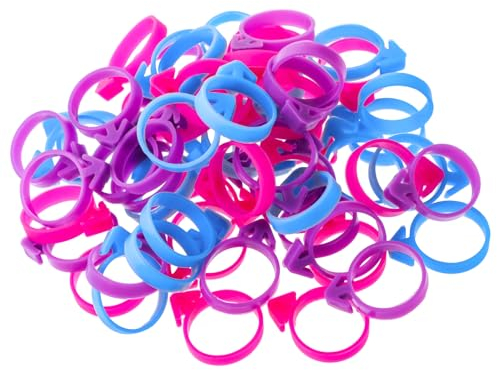 Teaaha 60 PCS Piping Bag Clips Silicone Pastry Bag Ties and Clips, Reusable Rubber Icing Bag Clips Decoration Bag Cake, for Cupcakes Cookies and Pastry Seal, 3 Colors