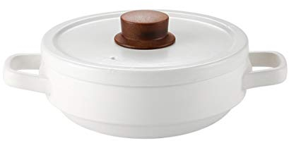 Casserole à gaz Domestique résistante aux Hautes températures, cocotte en céramique, marmite Peu Profonde, marmite de Cuisson à gaz, Blanche