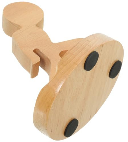 Housoutil Wooden Desk Phone Stand Double-sided Phone Holder Sturdy Base Portable Design