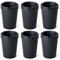 Acan Tradineur - Pack de 6 Ceniceros Anti-Humo con Tapa - Cenicero Ideal para Exterior para Uso Privado y gastronomía - Ø 10 cm - Color Negro