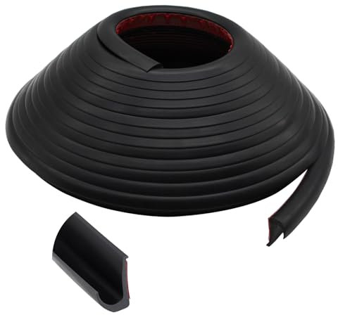 RV-Regenrinnen, 5 Meter lang, Gummi-Tropfleiste, PVC-Regenstreifen, J-förmige Dachregenumleitung, selbstabdichtendes Klebeband, geeignet für Autotüren Wohnwagen (schwarz)