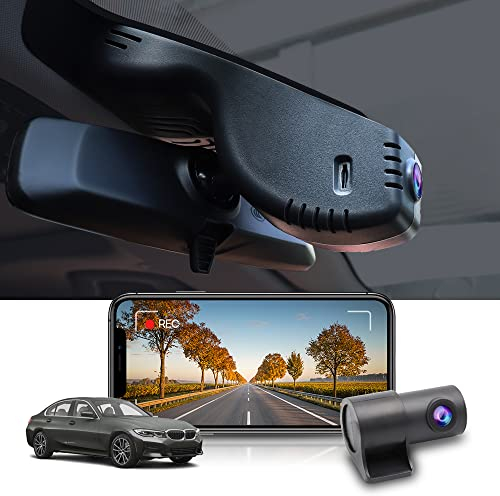 Fitcamx Dashcam Vorne Hinten 2160P+1080P Kompatibel mit BMW 3 4 Series M3 M4 330i 330e 340i 430i 440i Xdrive Coupe 2020-2023 (Modell C), OEM Dashcam 4K Video WiFi, G-Sensor, Loop-Aufnahm, 128GB Karte