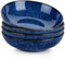 vancasso Série Stern Lot de 4 Bols à Pâtes en Grès, Assiettes Creuses, Assiettes à Pâtes, Grands Saladiers pour Lave-vaisselle et Micro-ondes, Bleu