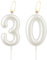 Perlweiße Geburtstagskerze, weiße Happy Birthday Zahl 30, Kuchenkerzenaufsatz für Mädchen, Hochzeitstag, Gedenken
