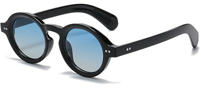 WDZAYXC Runde polarisierte Sonnenbrille mit dickem Rahmen für Herren und Damen